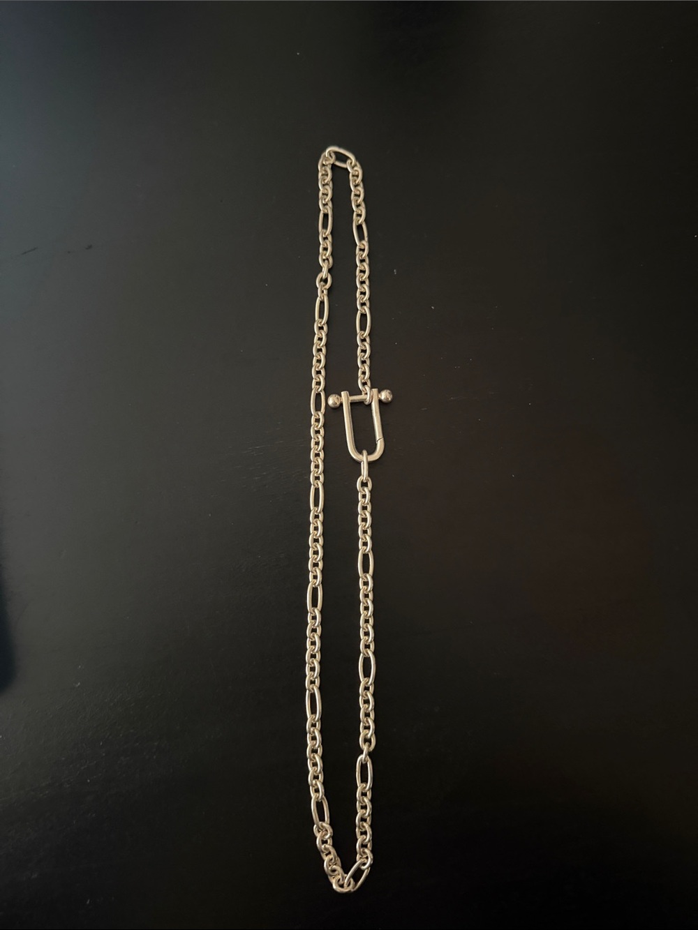 Sterling Silver Toggle Link Necklace - Silver